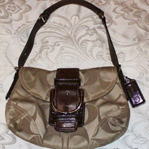 Coach Handbag 👜 #G0873-13042 Signature Brown Hobo Shoulder Bag